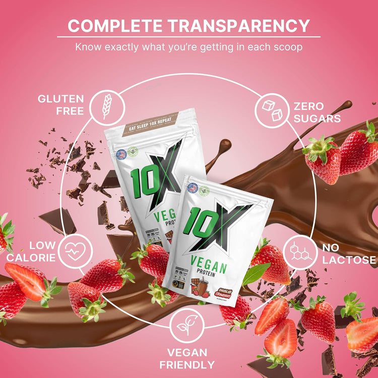 10X Athletic Vegan Protein 540g Chocolate Strawberry