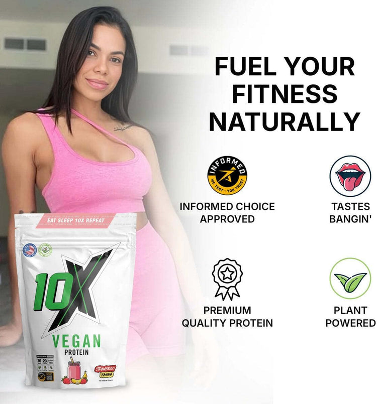 10X Athletic Vegan Protein 540g Strawberry Banana