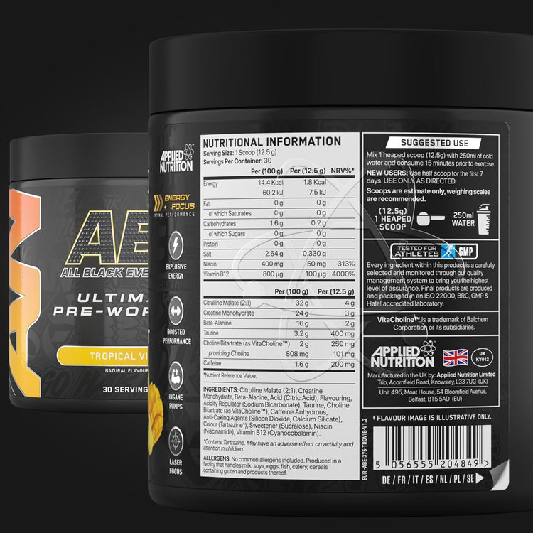 Applied Nutrition ABE (All Black Everything) 375g Tropical