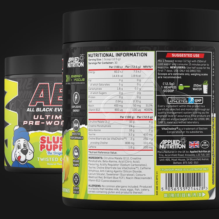Applied Nutrition ABE (All Black Everything) 375g Slush Puppie Twisted Citrus