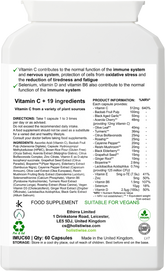 Advanced Immunity Spectrum Capsules – Vitamin C with 19 Plant Extracts, Probiotics, Minerals & Reishi Mushroom