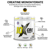 10X Athletic CRE Pure Micronized Creatine Monohydrate, 100% Vegan, Flavourless, 300g