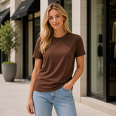 Essential Crew Neck T-Shirt – Chocolate Brown | 100% Cotton | 160 GSM | Regular Fit