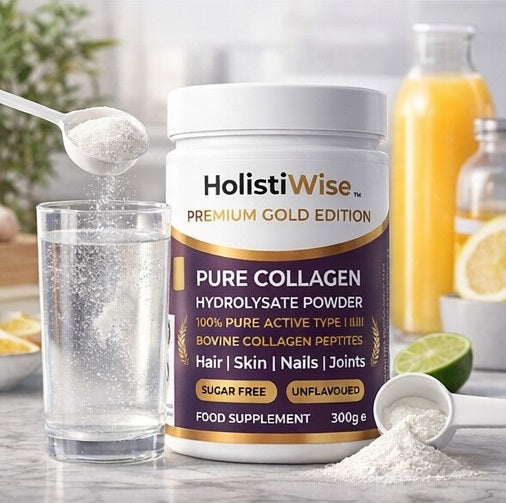 Hydrolysed Collagen Peptides Powder | 10,000mg | Type I & III | Halal | Grass Fed Bovine | Unflavoured 300g UK