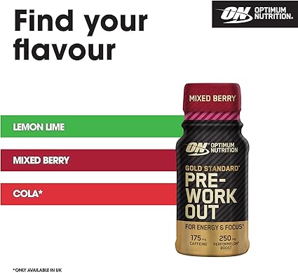 Optimum Nutrition Gold Standard Pre-Workout Shot 12x60ml Mixed Berry