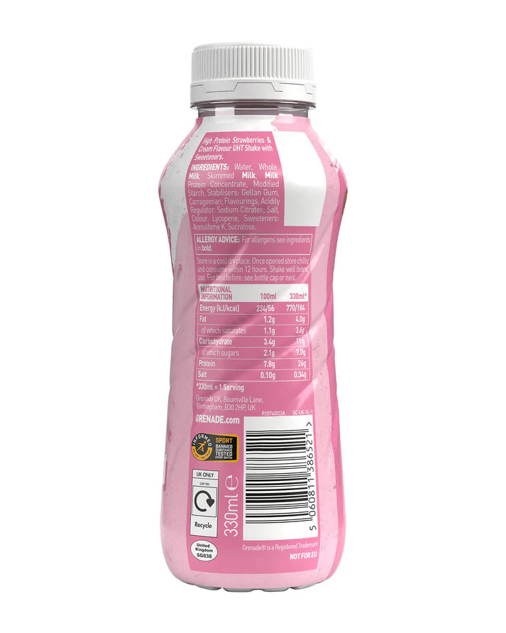 Grenade Protein Shake 8x330ml Strawberries & Cream