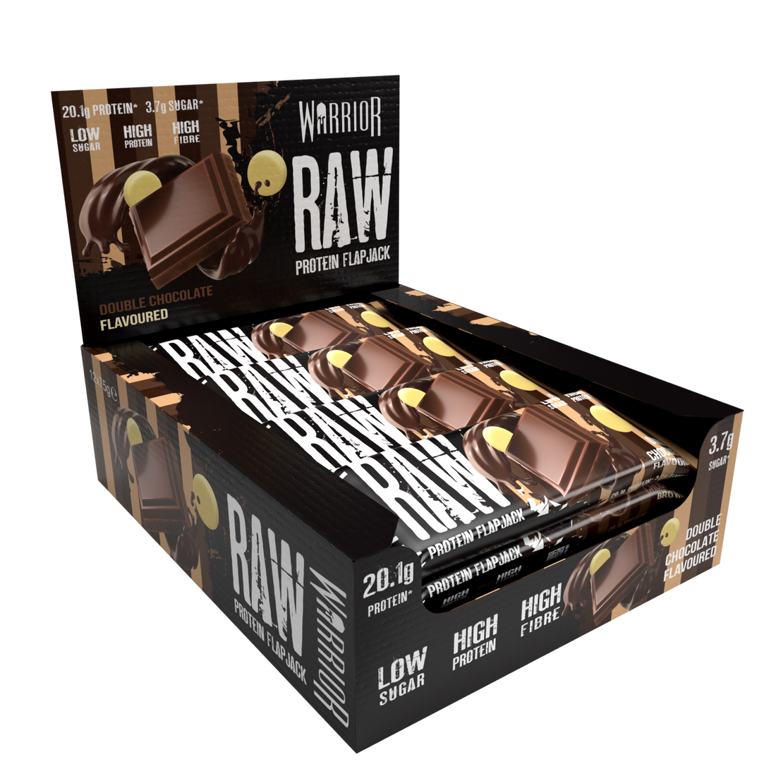 Warrior Raw Protein Flapjack 12x75g Double Chocolate
