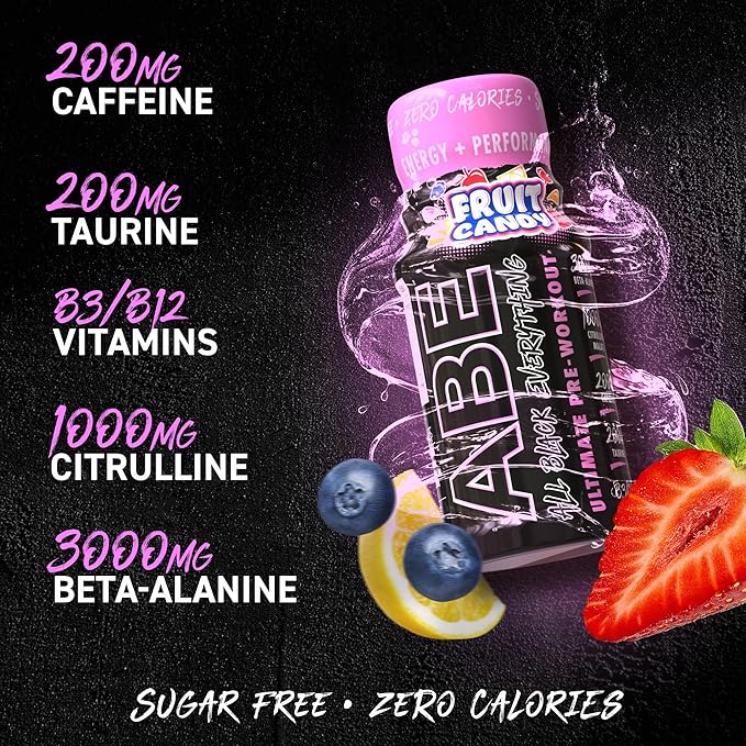 Applied Nutrition ABE (All Black Everything) Shots 12x60ml Fruit Candy