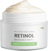 Swedish Nutra Retinol Night Cream 50ml | Hydrating Face Moisturiser | Vegan Collagen, Retinol, Niacinamide, Vitamin E & Aloe Vera