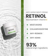 Swedish Nutra Retinol Night Cream 50ml | Hydrating Face Moisturiser | Vegan Collagen, Retinol, Niacinamide, Vitamin E & Aloe Vera