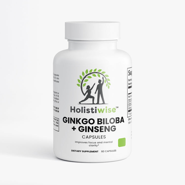 Ginkgo Biloba + Ginseng – Herbal Brain & Energy Support | 60 Vegan Capsules