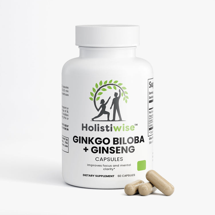 Ginkgo Biloba + Ginseng – Herbal Brain & Energy Support | 60 Vegan Capsules