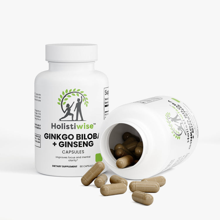 Ginkgo Biloba + Ginseng – Herbal Brain & Energy Support | 60 Vegan Capsules