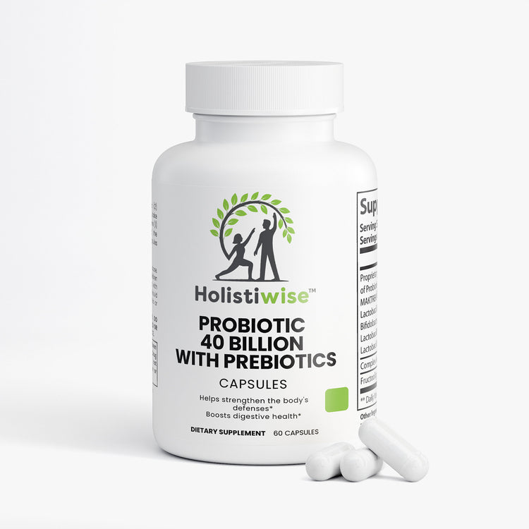 Advanced Probiotic Capsules – 40 Billion CFU with Prebiotics for Digestive Harmony