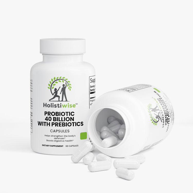 Advanced Probiotic Capsules – 40 Billion CFU with Prebiotics for Digestive Harmony