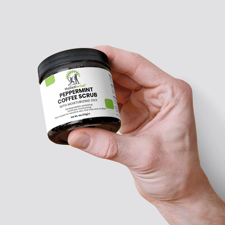 Peppermint Coffee Scrub – Organic Exfoliator for Face, Body & Feet | Hydrating & Anti-Aging | 4oz