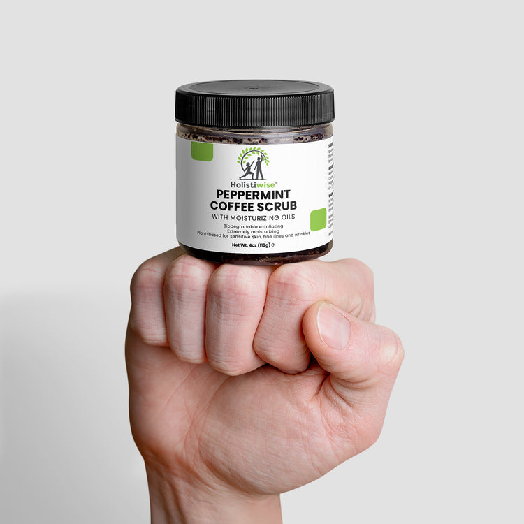 Peppermint Coffee Scrub – Organic Exfoliator for Face, Body & Feet | Hydrating & Anti-Aging | 4oz