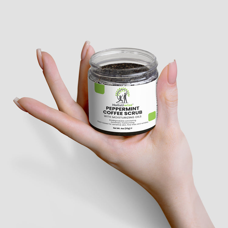 Peppermint Coffee Scrub – Organic Exfoliator for Face, Body & Feet | Hydrating & Anti-Aging | 4oz