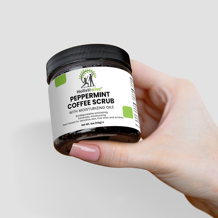 Peppermint Coffee Scrub – Organic Exfoliator for Face, Body & Feet | Hydrating & Anti-Aging | 4oz