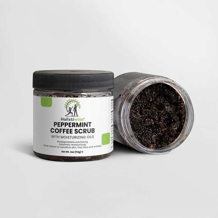 Peppermint Coffee Scrub – Organic Exfoliator for Face, Body & Feet | Hydrating & Anti-Aging | 4oz