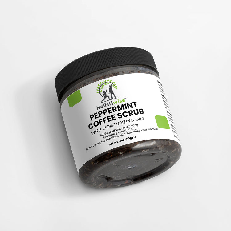 Peppermint Coffee Scrub – Organic Exfoliator for Face, Body & Feet | Hydrating & Anti-Aging | 4oz