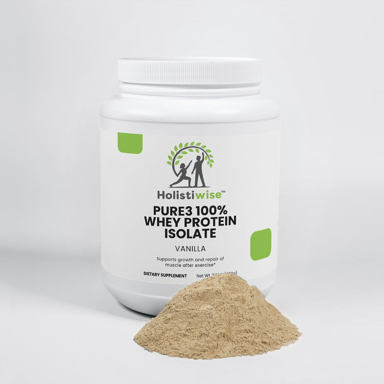 Pure3 100% Whey Protein Isolate – Vanilla | 683g | Lean Muscle + Smooth Recovery