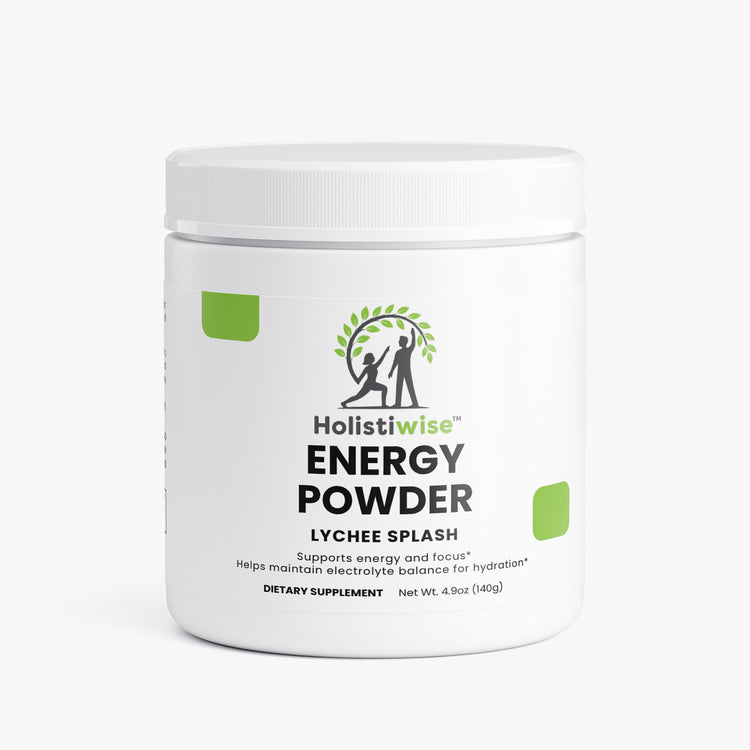 Energy Powder (Lychee Splash) – Caffeine + L-Theanine | Sugar-Free Mental Boost | 140g | Vegan, Made in USA