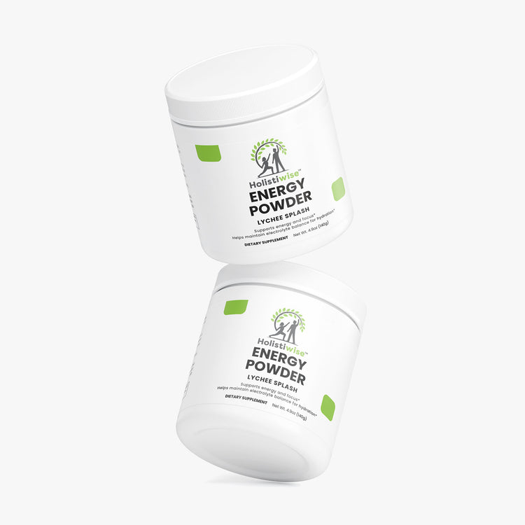 Energy Powder (Lychee Splash) – Caffeine + L-Theanine | Sugar-Free Mental Boost | 140g | Vegan, Made in USA