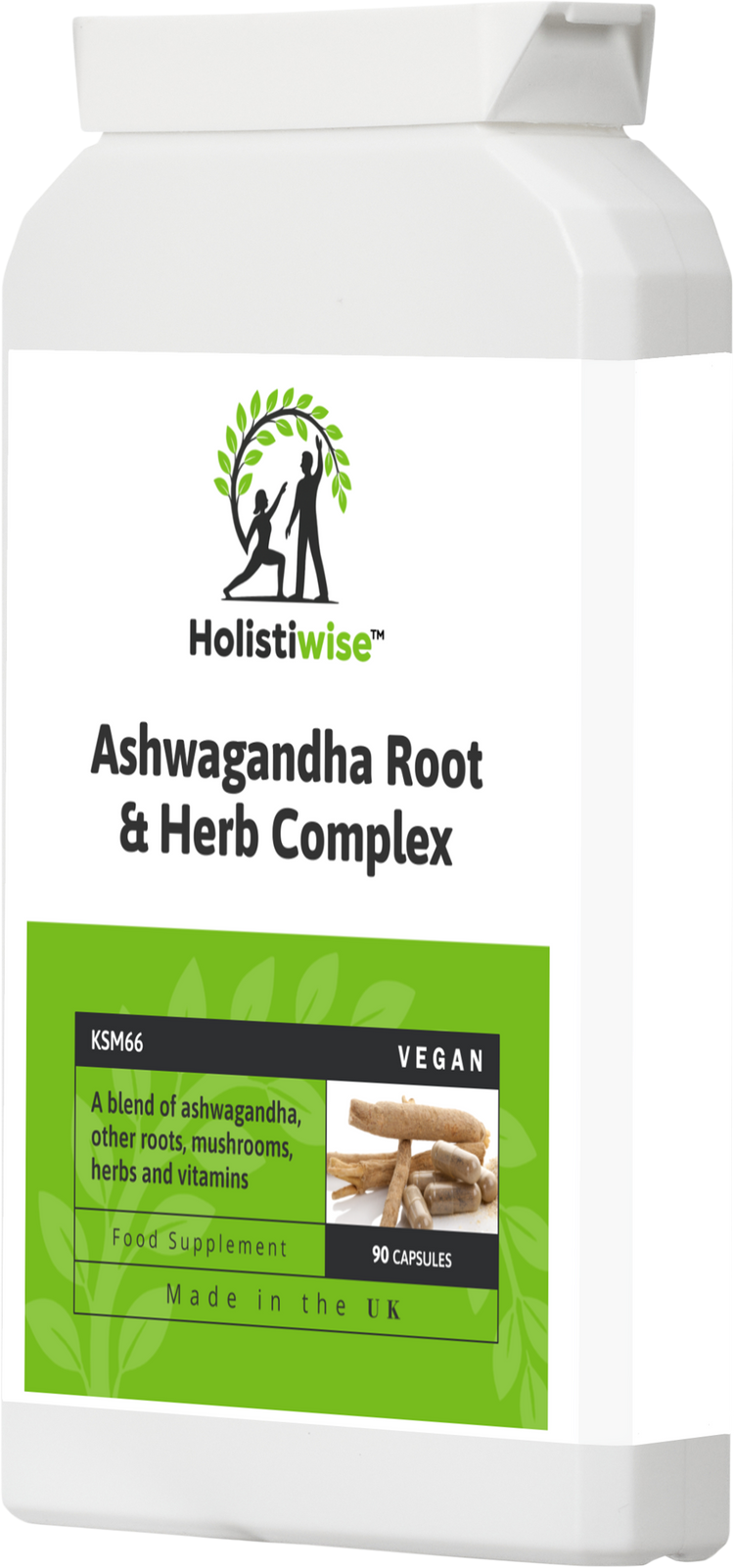 Ashwagandha KSM-66 Panax Ginseng 90 Vegan Root Extract High Strength Capsules
