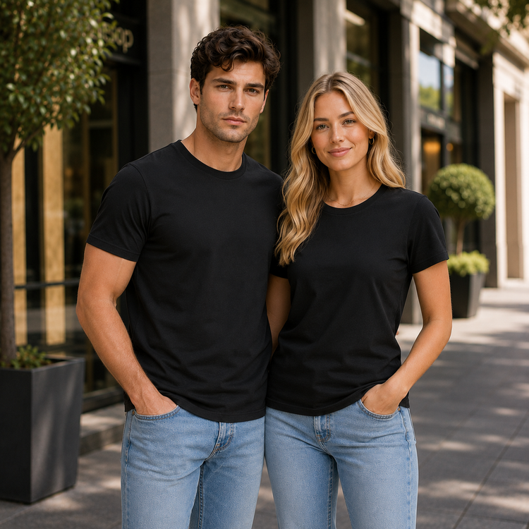 Essential Crew Neck T-Shirt – Black | 100% Cotton | 160 GSM | Regular Fit