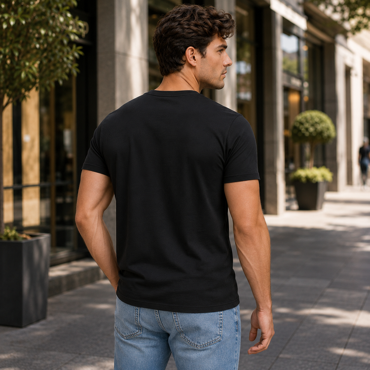 Essential Crew Neck T-Shirt – Black | 100% Cotton | 160 GSM | Regular Fit