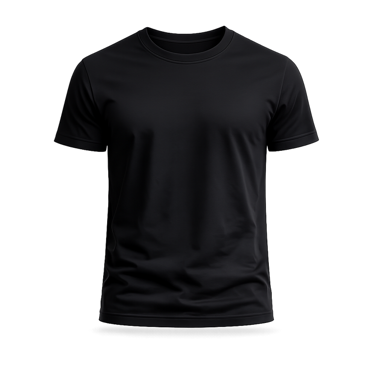 Essential Crew Neck T-Shirt – Black | 100% Cotton | 160 GSM | Regular Fit