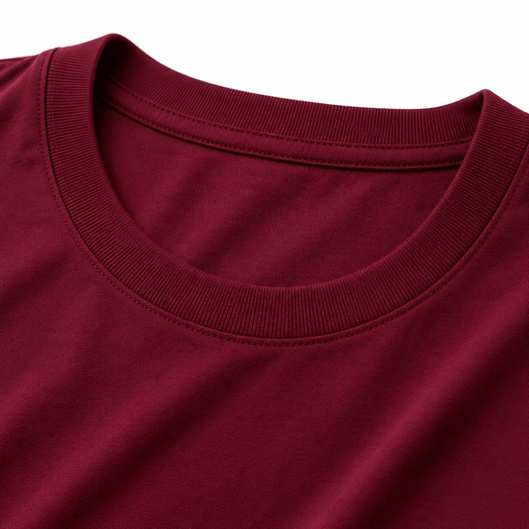 Essential Crew Neck T-Shirt – Burgundy | 100% Cotton | 160 GSM | Regular Fit