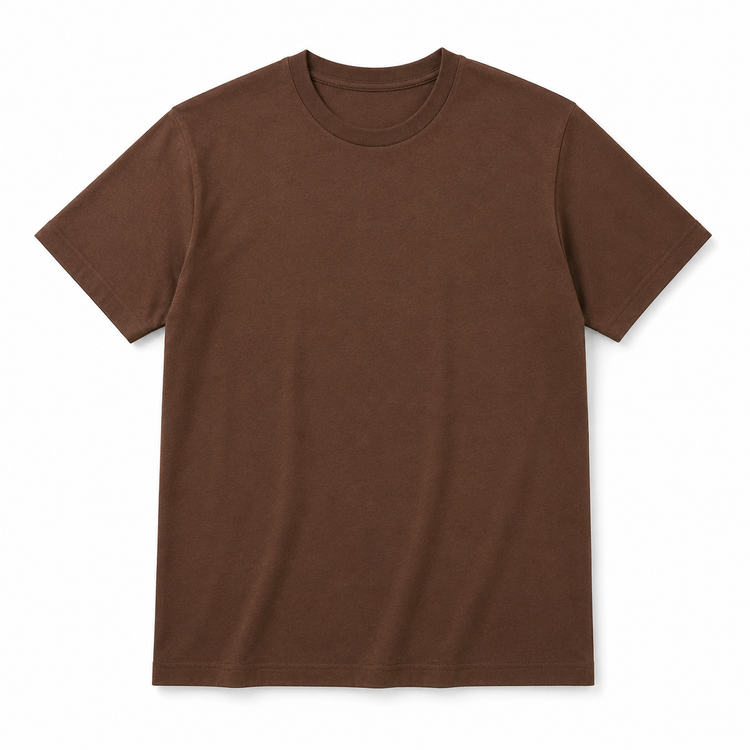 Essential Crew Neck T-Shirt – Chocolate Brown | 100% Cotton | 160 GSM | Regular Fit