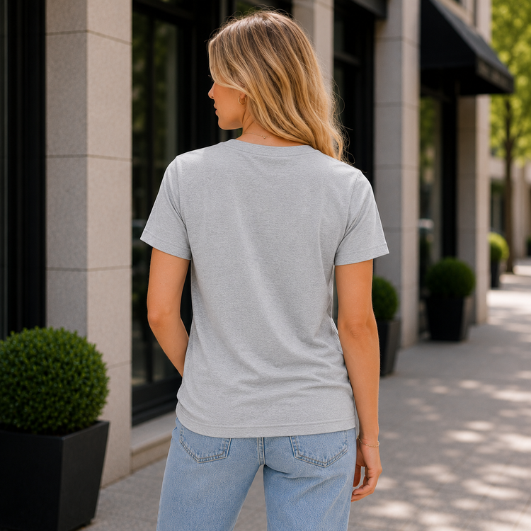 Essential Crew Neck T-Shirt – Heather Grey | 100% Cotton | 160 GSM | Regular Fit