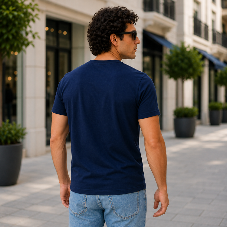 Essential Crew Neck T-Shirt – Navy | 100% Cotton | 160 GSM | Regular Fit