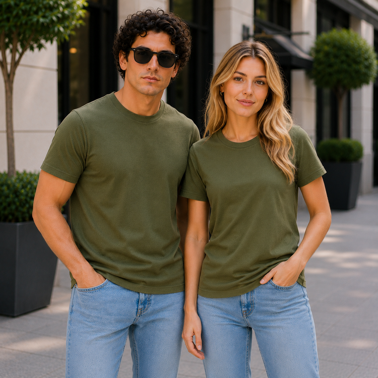 Essential Crew Neck T-Shirt – Olive Green | 100% Cotton | 160 GSM | Regular Fit