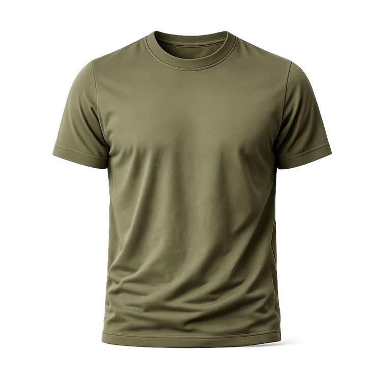 Essential Crew Neck T-Shirt – Olive Green | 100% Cotton | 160 GSM | Regular Fit