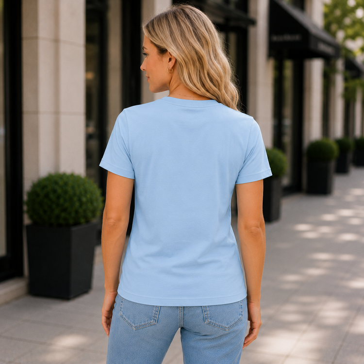 Essential Crew Neck T-Shirt – Sky Blue | 100% Cotton | 160 GSM | Regular Fit