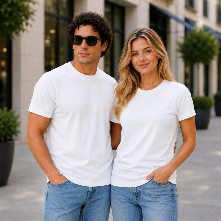 Essential Crew Neck T-Shirt – White | 100% Cotton | 160 GSM | Regular Fit