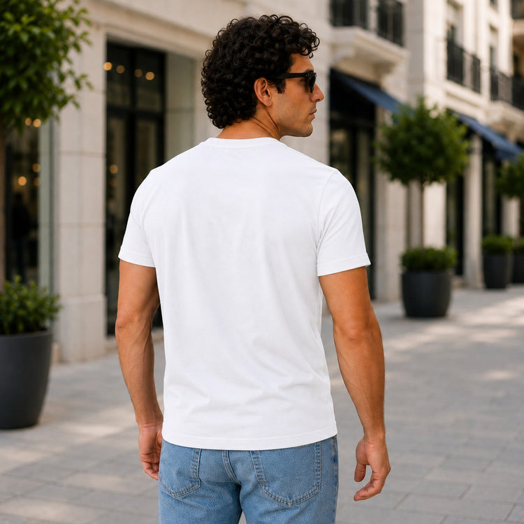 Essential Crew Neck T-Shirt – White | 100% Cotton | 160 GSM | Regular Fit