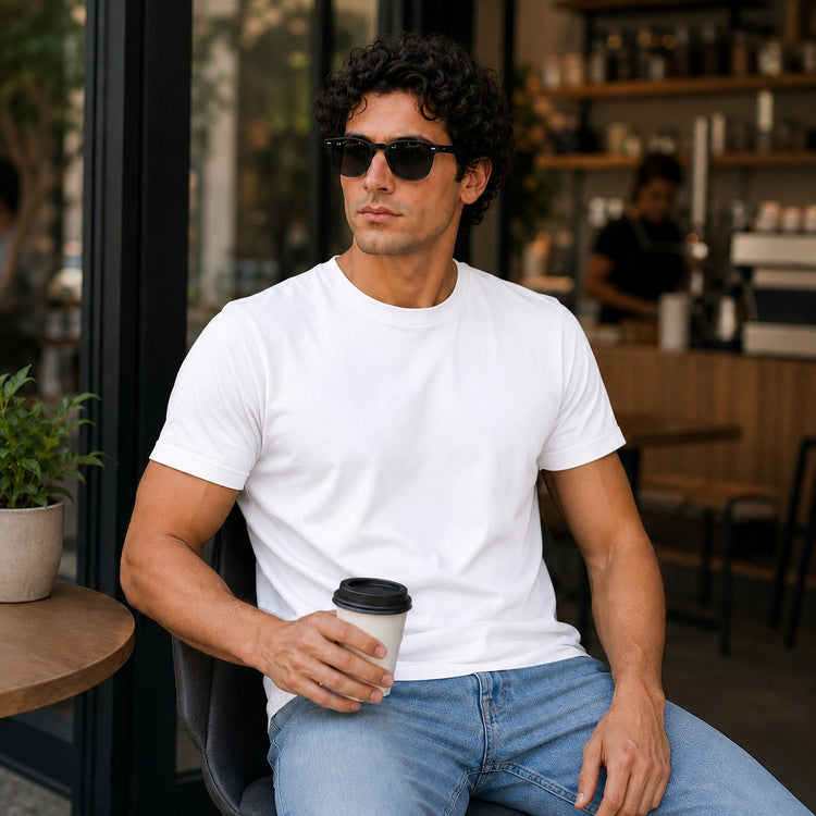 Essential Crew Neck T-Shirt – White | 100% Cotton | 160 GSM | Regular Fit