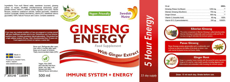 Swedish Nutra Ginseng Energy