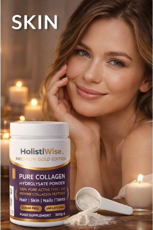 Hydrolysed Collagen Peptides Powder | 10,000mg | Type I & III | Halal | Grass Fed Bovine | Unflavoured 300g UK