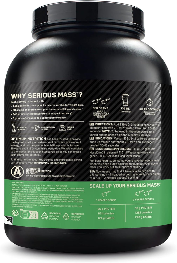 Optimum Nutrition Serious Mass 2.73kg Chocolate