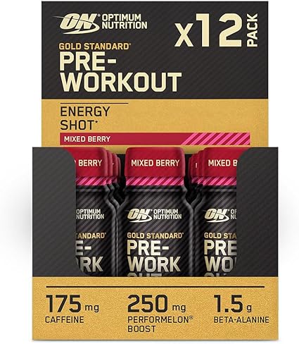 Optimum Nutrition Gold Standard Pre-Workout Shot 12x60ml Mixed Berry