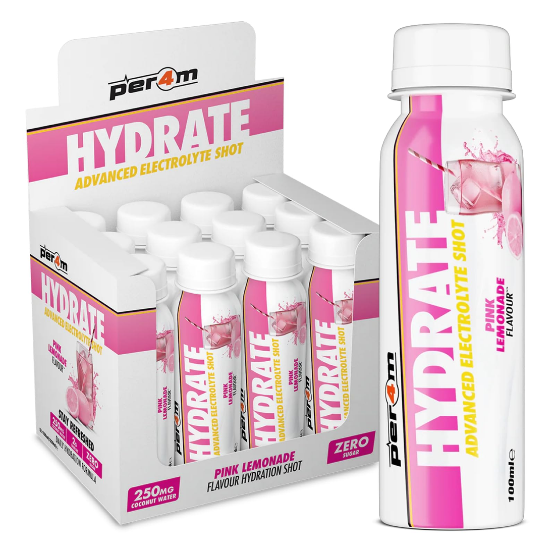 Per4m Hydrate Advanced Electrolyte Shot 12x100ml Pink Lemonade