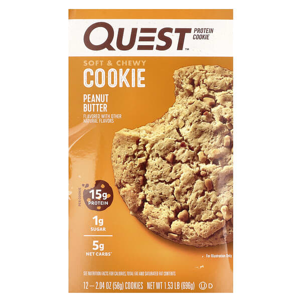 Quest Nutrition Cookie 12x59g Peanut Butter