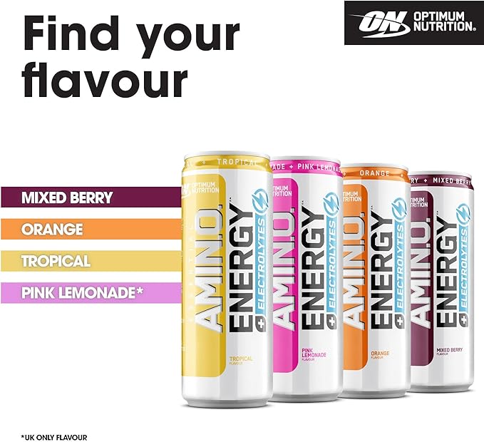 Optimum Nutrition Essential Amino Energy + Electrolytes 24x250ml Pink Lemonade