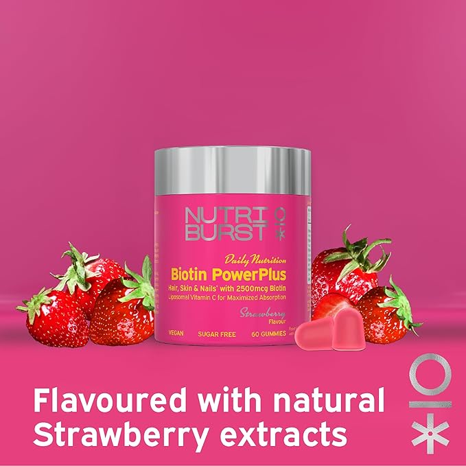 Nutriburst Biotin Powerplus 60 Gummies Strawberry